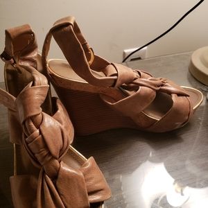 BCBG Paris Platform cork wedgies size 8.5